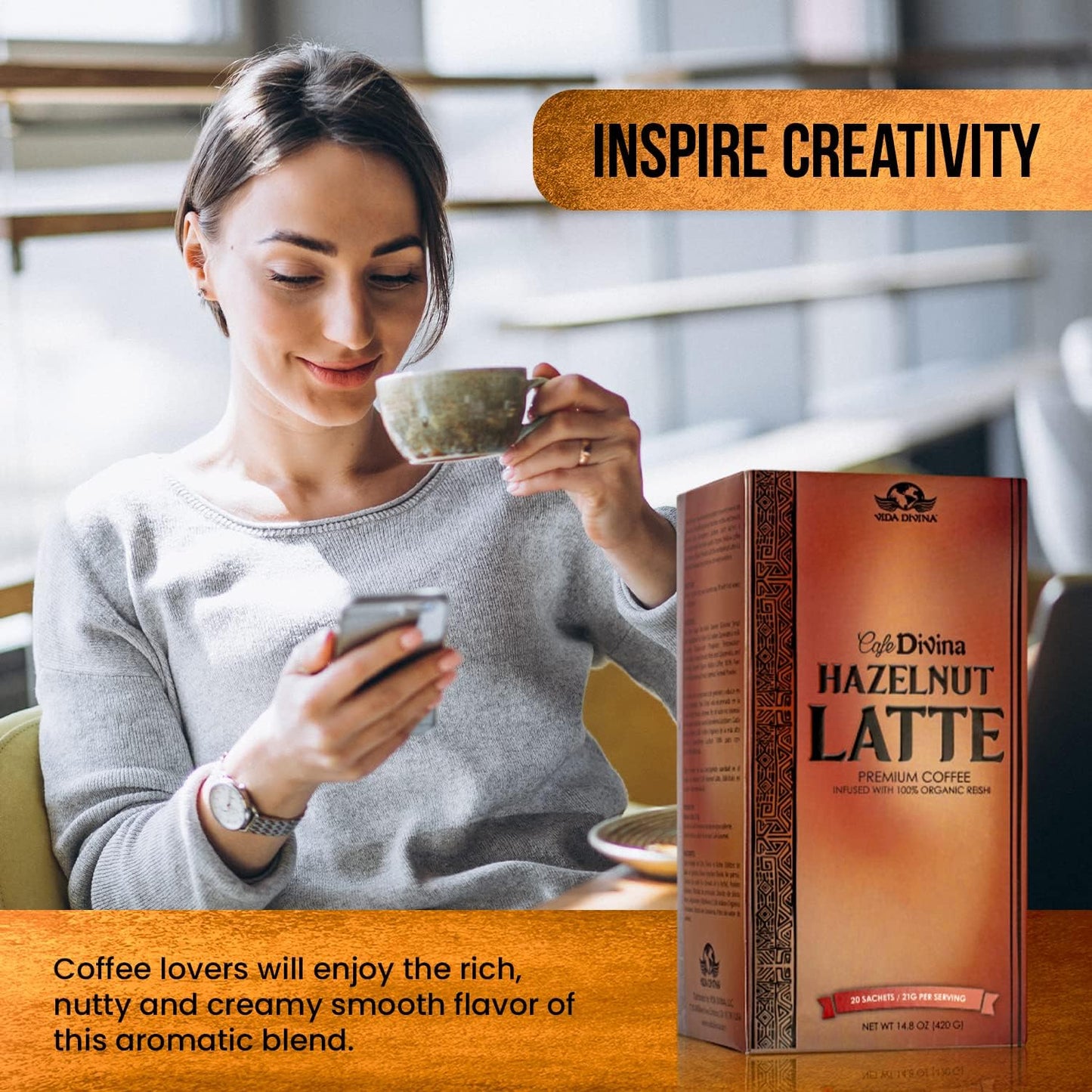 Café con leche y avellanas
